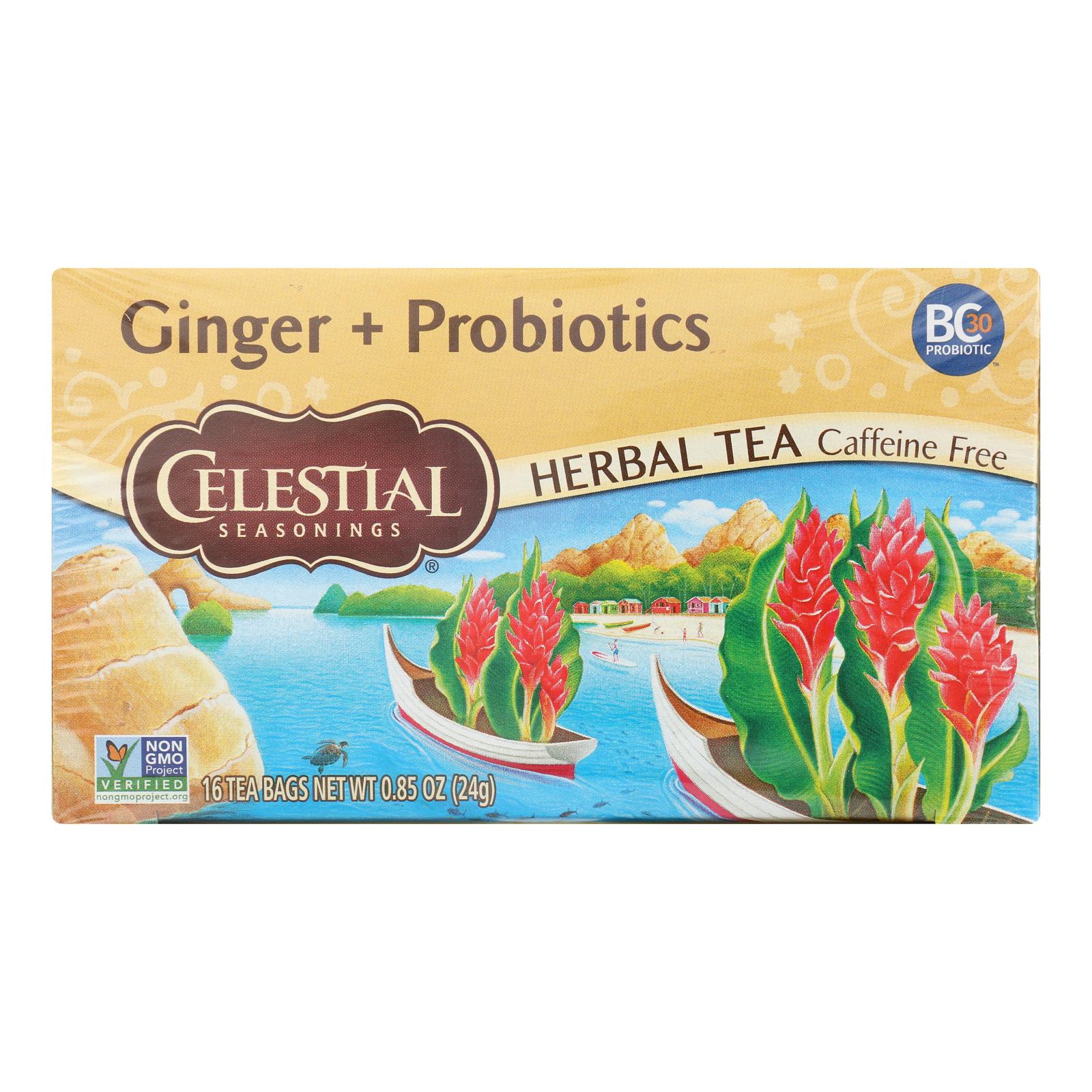 Celestial Seasonings – Tea Ginger And Probiotics – Case Of 6-16 Bag