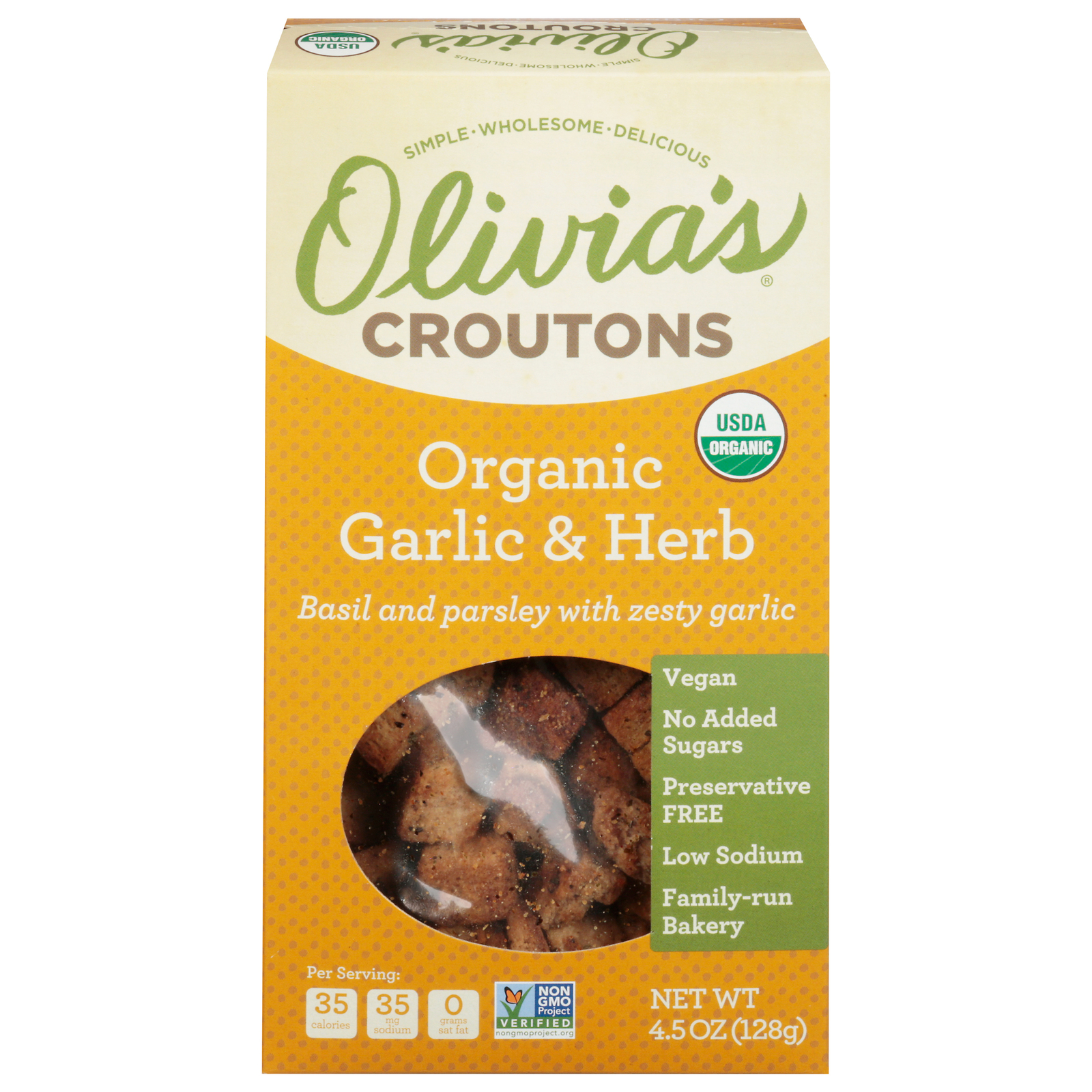Olivia’s – Croutons Garl & Herb – Case Of 6 – 4.5 Oz