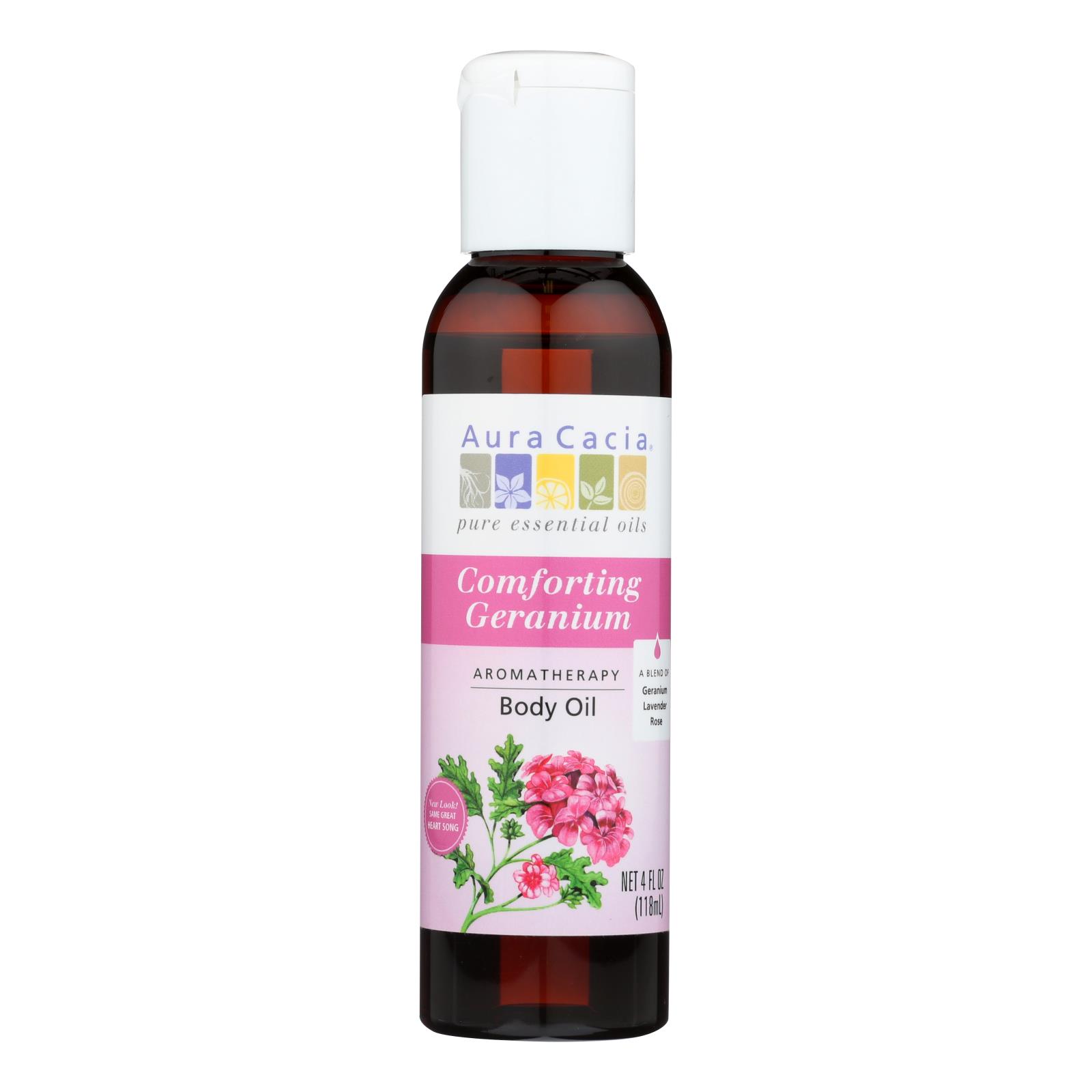Aura Cacia – Aromatherapy Body Oil Comforting Geranium – 4 Fl Oz