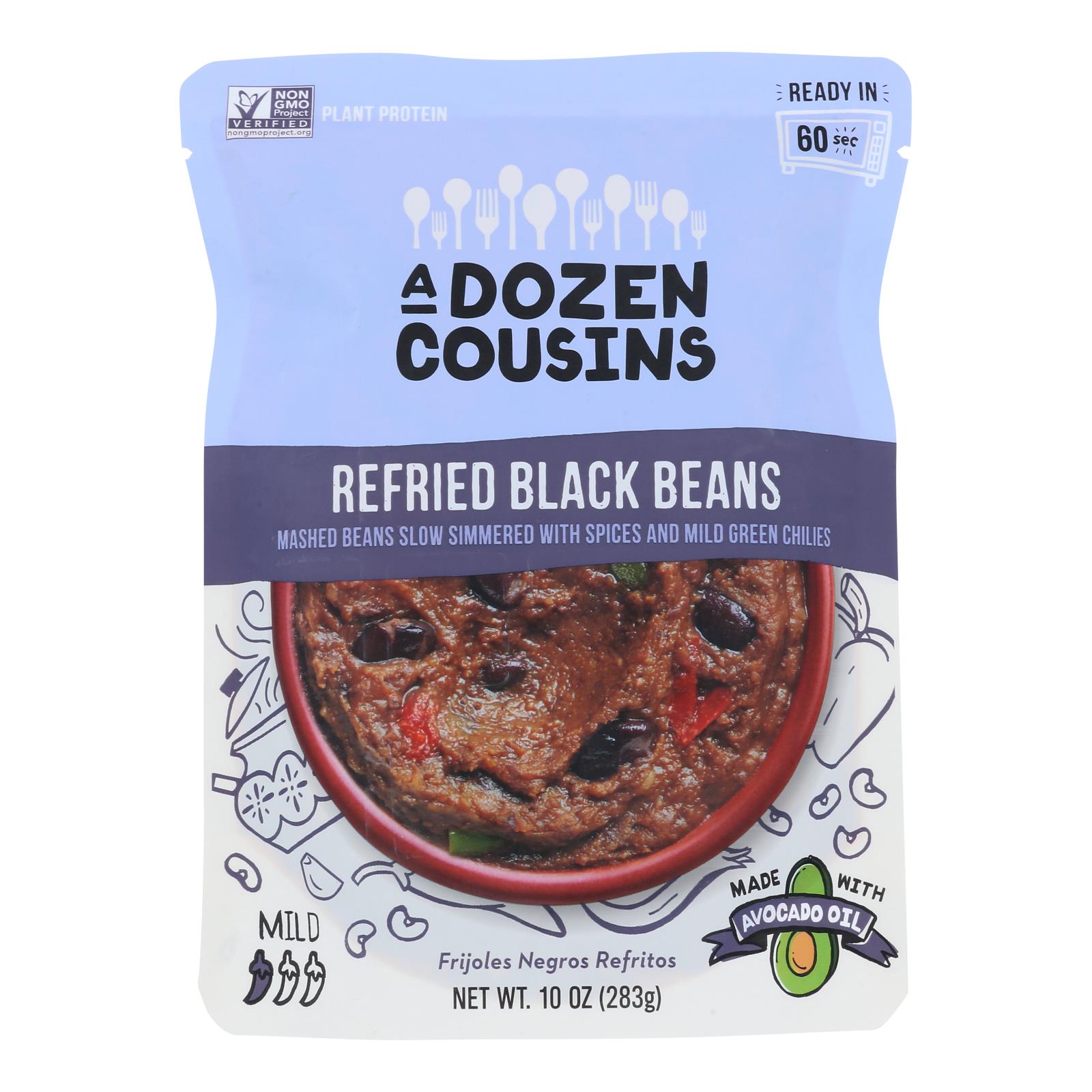 A Dozen Cousins – Black Beans Refried – Case Of 6-10 Oz