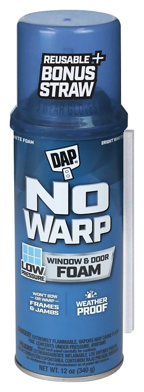 No Warp Window And Door Foam Sealant, 12 Ounce Can, Expands To Seal Gaps
